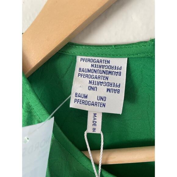 NWT BAUM UND PFERDGARTEN ANTOYA Kelly Green Midi Slip Dress Minimalist Lagenlook - Picture 5 of 10